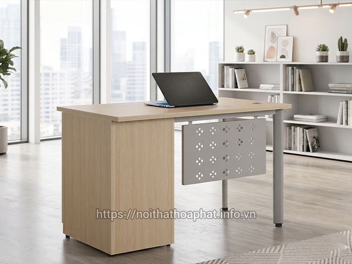 Bàn nhân viên chân sắt mặt gỗ