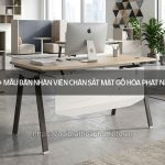 Bàn nhân viên chân sắt mặt gỗ
