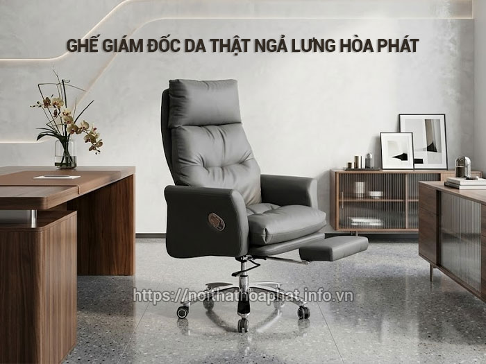 Ghế giám đốc da thật ngả lưng