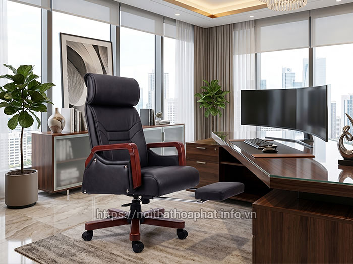 Ghế giám đốc da thật ngả lưng