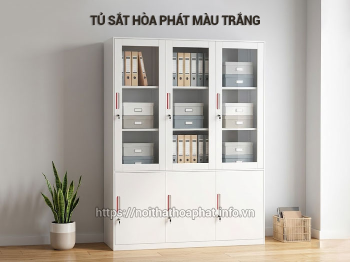 Tủ sắt Hòa Phát màu trắng