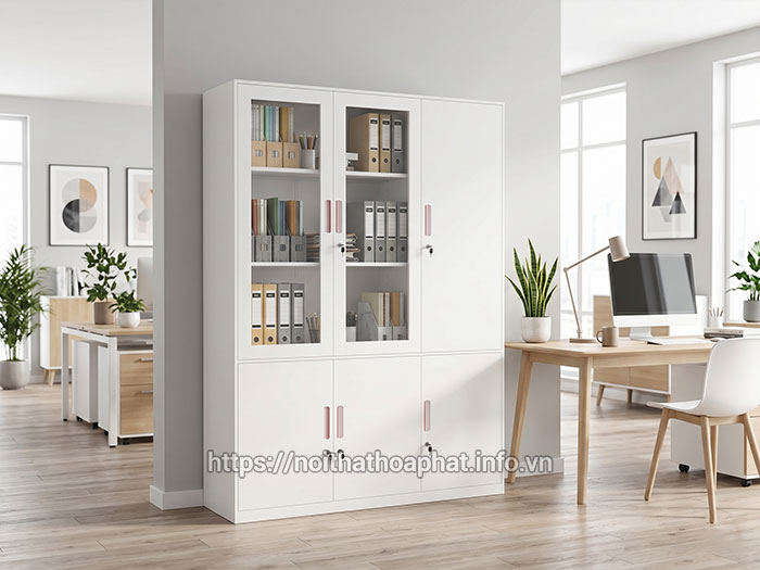 Tủ sắt Hòa Phát màu trắng