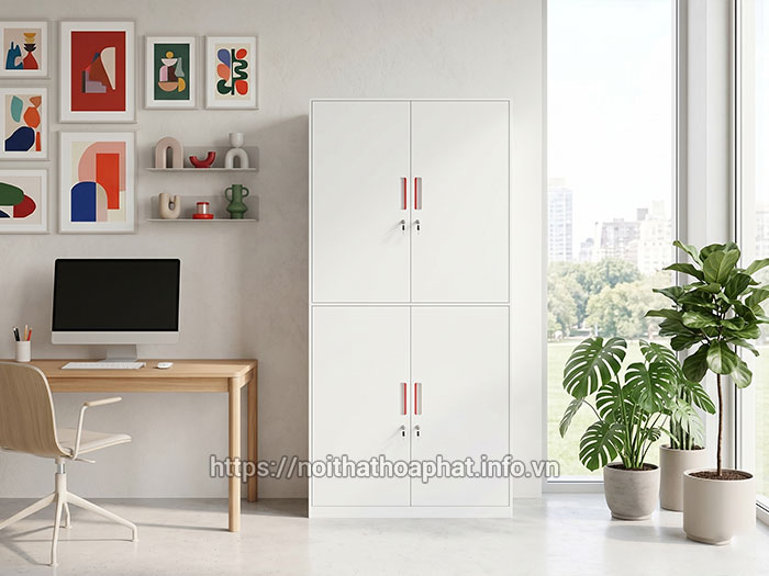 Tủ sắt Hòa Phát màu trắng