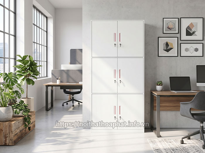 Tủ sắt Hòa Phát màu trắng