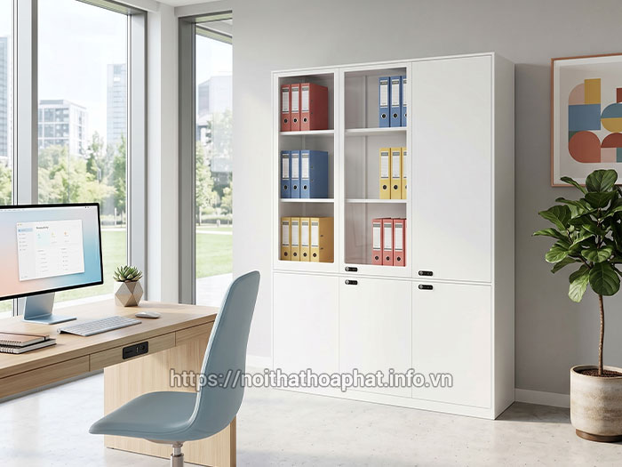 Tủ sắt Hòa Phát màu trắng