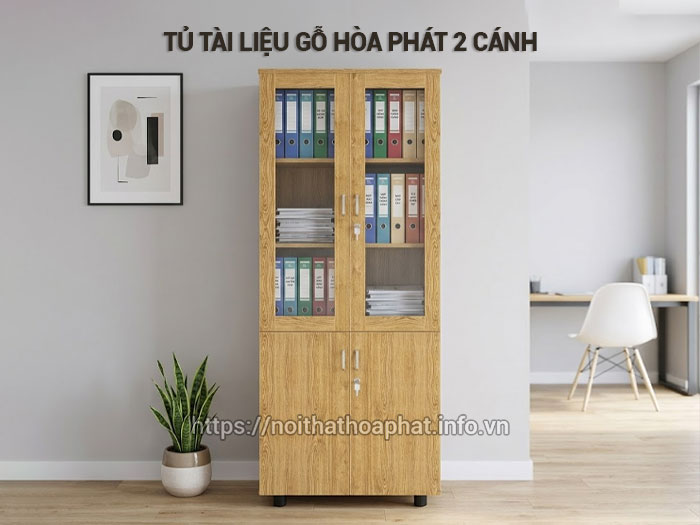 Tủ tài liệu gỗ Hòa Phát 2 cánh