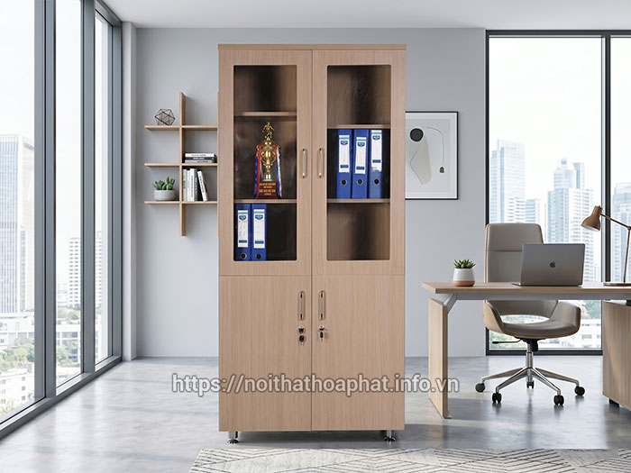 Tủ tài liệu gỗ Hòa Phát 2 cánh