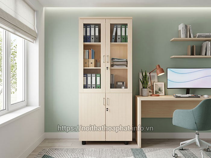 Tủ tài liệu gỗ Hòa Phát 2 cánh