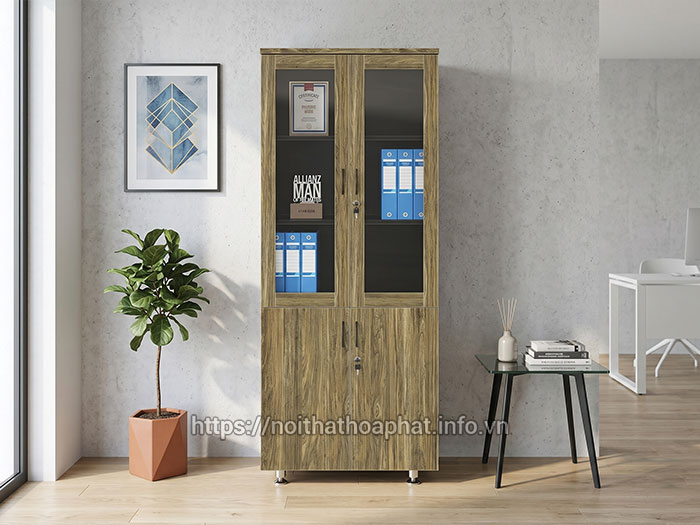 Tủ tài liệu gỗ Hòa Phát 2 cánh