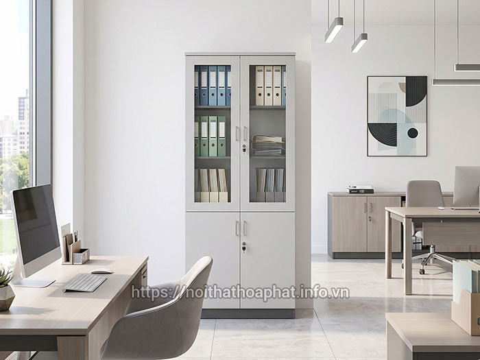 Tủ tài liệu gỗ Hòa Phát 2 cánh