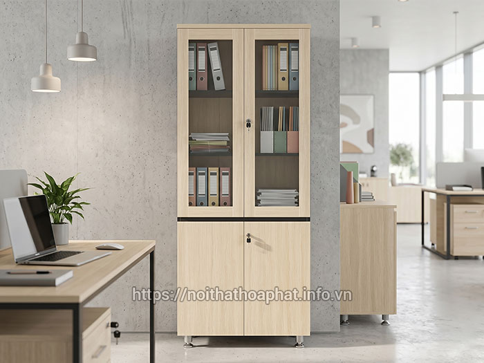Tủ tài liệu gỗ Hòa Phát 2 cánh