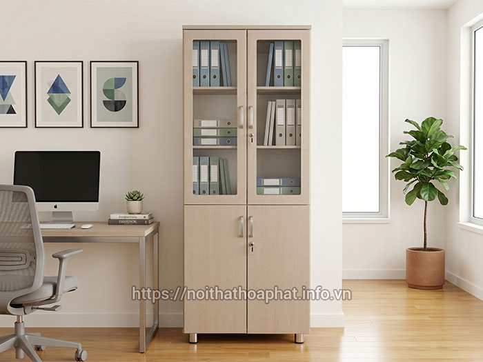 Tủ tài liệu gỗ Hòa Phát 2 cánh