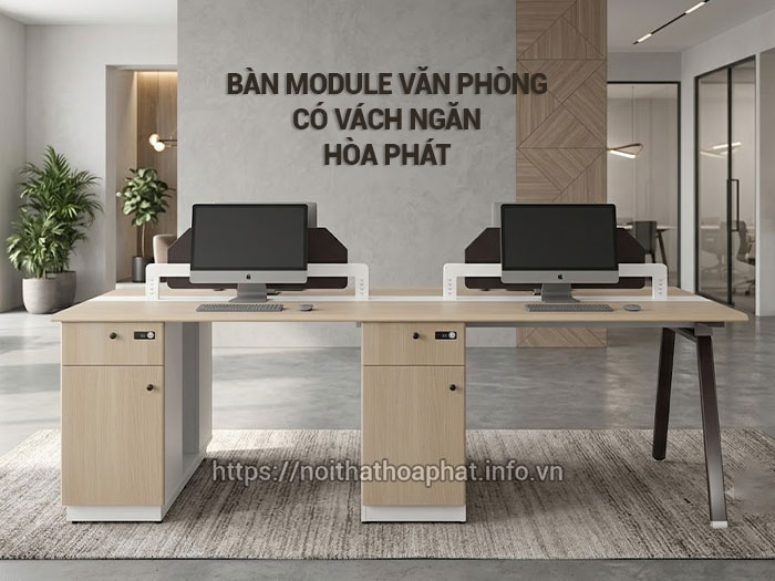 Bàn module văn phòng có vách ngăn