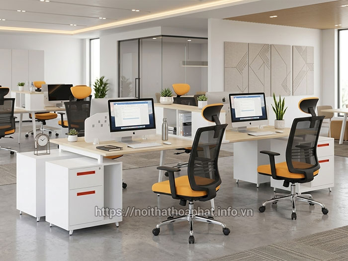 Bàn module văn phòng có vách ngăn