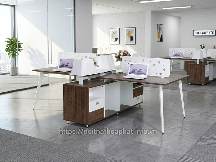 Bàn module văn phòng có vách ngăn