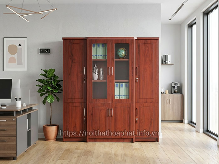 Tủ tài liệu gỗ Hòa Phát 4 cánh