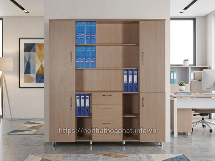 Tủ tài liệu gỗ Hòa Phát 4 cánh