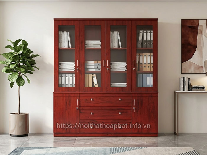Tủ tài liệu gỗ Hòa Phát 4 cánh