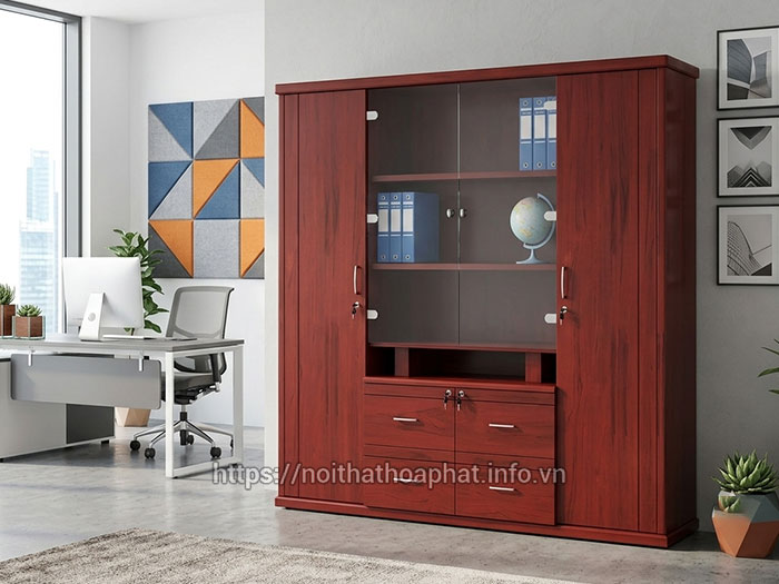 Tủ tài liệu gỗ Hòa Phát 4 cánh