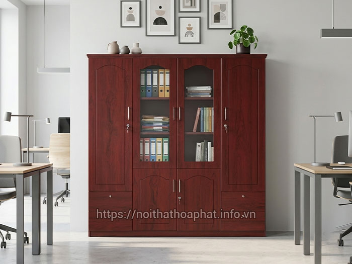 Tủ tài liệu gỗ Hòa Phát 4 cánh