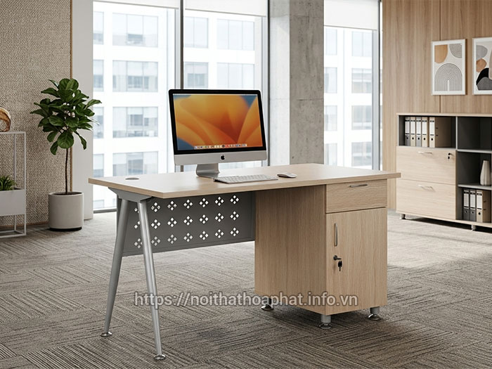 Bàn nhân viên có hộc tủ