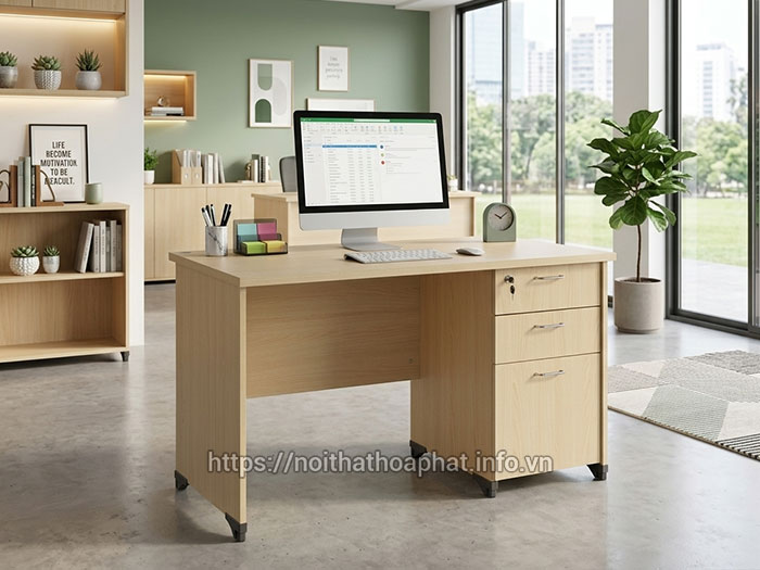 Bàn nhân viên có hộc tủ