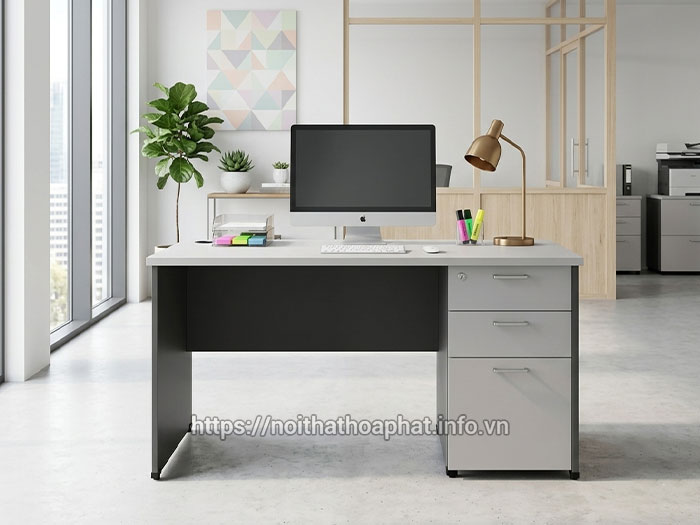 Bàn nhân viên có hộc tủ