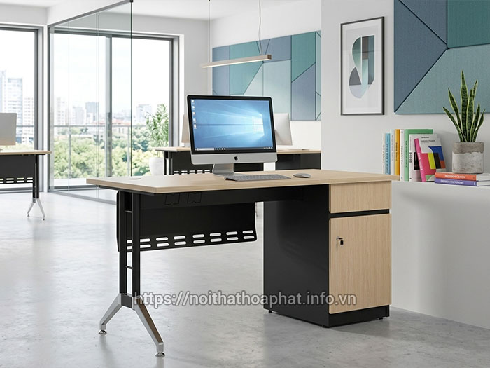 Bàn nhân viên có hộc tủ