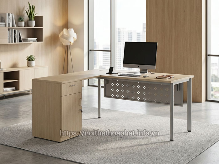 Bàn trưởng phòng Hòa Phát có hộc kéo