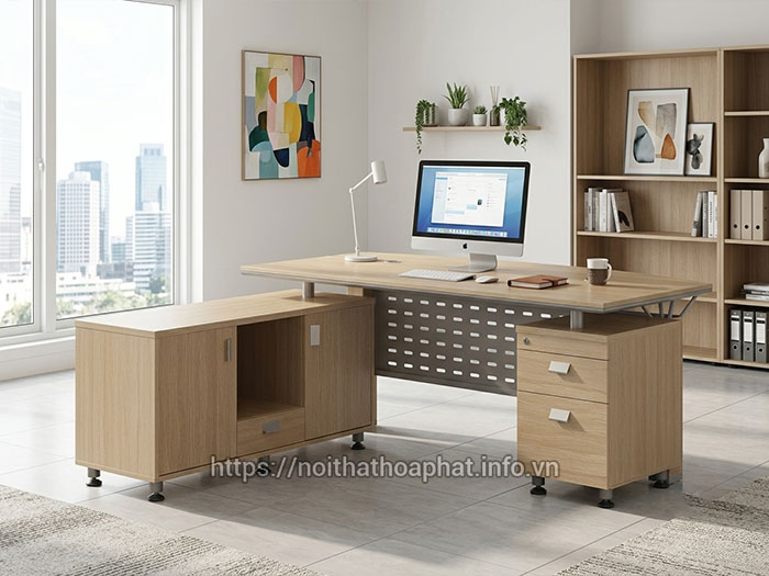 Bàn trưởng phòng Hòa Phát có hộc kéo