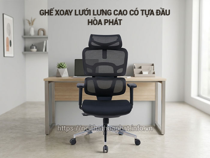 Ghế xoay lưới lưng cao có tựa đầu