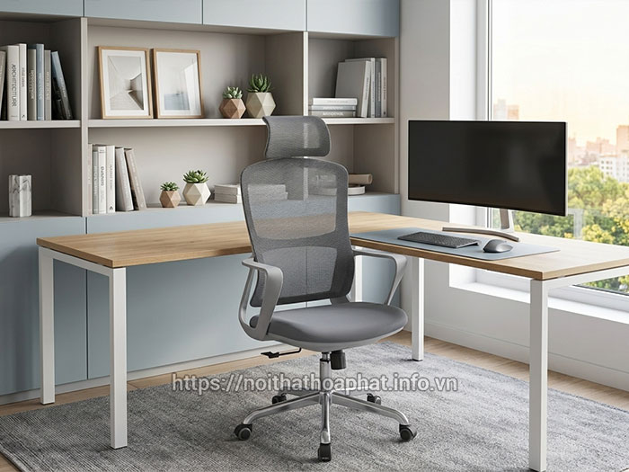 Ghế xoay lưới lưng cao có tựa đầu