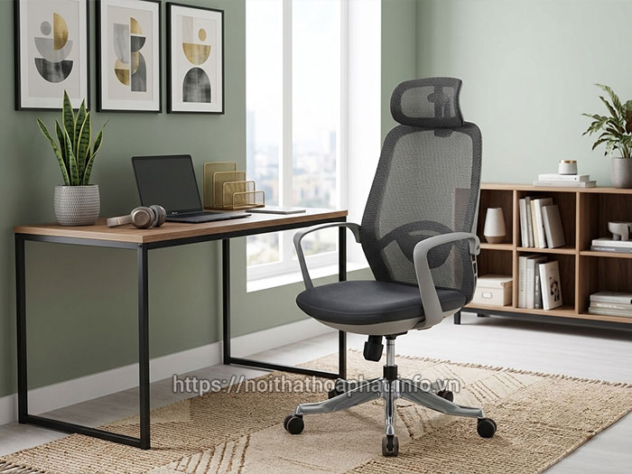 Ghế xoay lưới lưng cao có tựa đầu