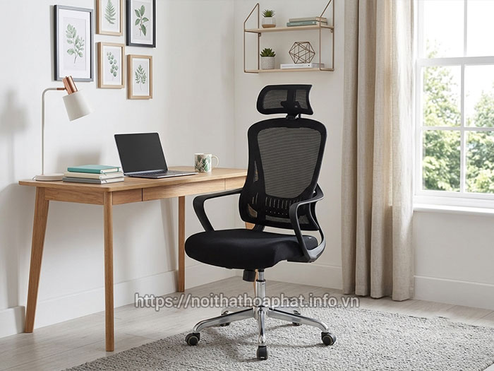 Ghế xoay lưới lưng cao có tựa đầu