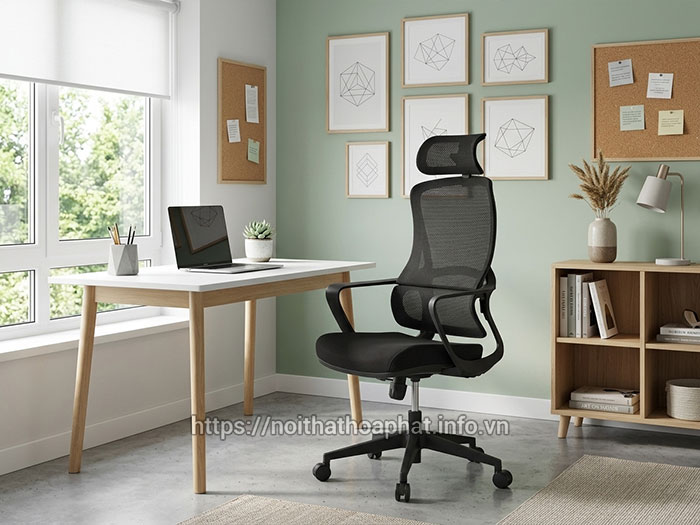Ghế xoay lưới lưng cao có tựa đầu