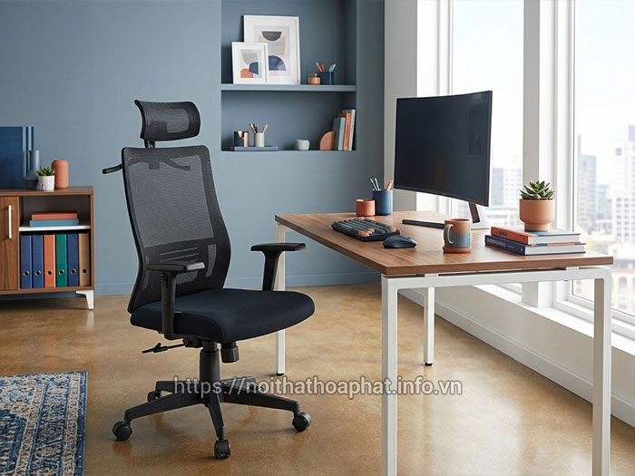 Ghế xoay lưới lưng cao có tựa đầu