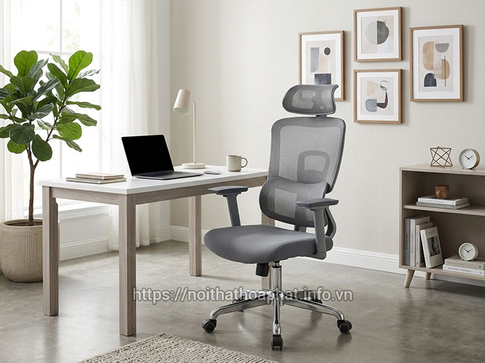 Ghế xoay lưới lưng cao có tựa đầu