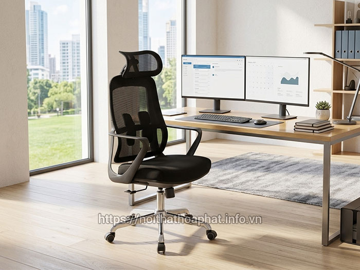 Ghế xoay lưới lưng cao có tựa đầu