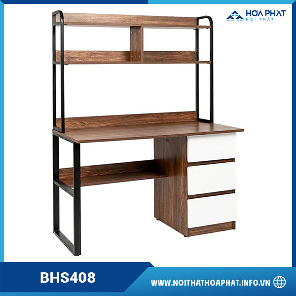 Bàn học liền giá sách BHS408