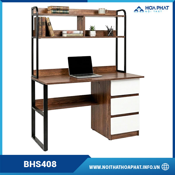 Bàn học liền giá sách BHS408