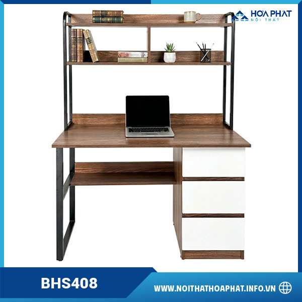 Bàn học liền giá sách BHS408