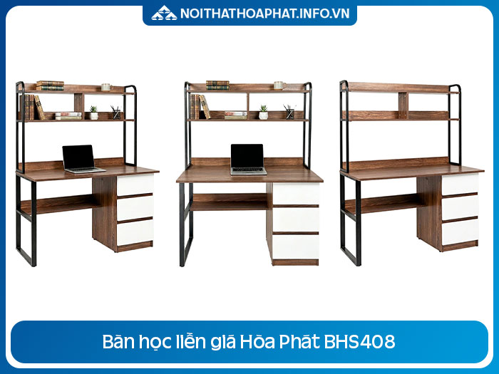 Bàn học liền giá sách BHS408