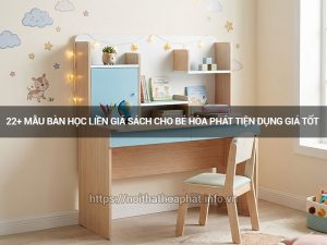 Bàn học liền giá sách cho bé