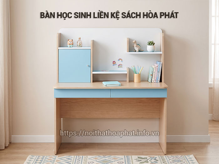 bàn học sinh liền kệ sách Hòa Phát