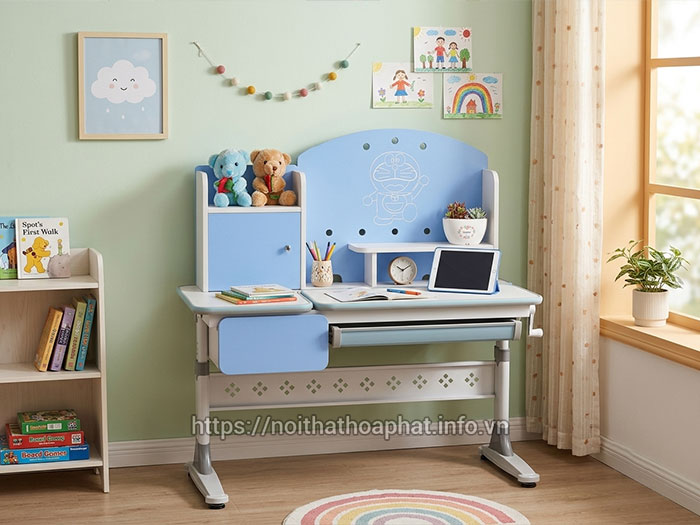 bàn học sinh liền kệ sách Hòa Phát
