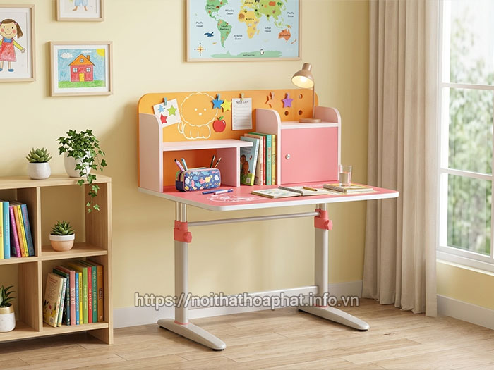 bàn học sinh liền kệ sách Hòa Phát