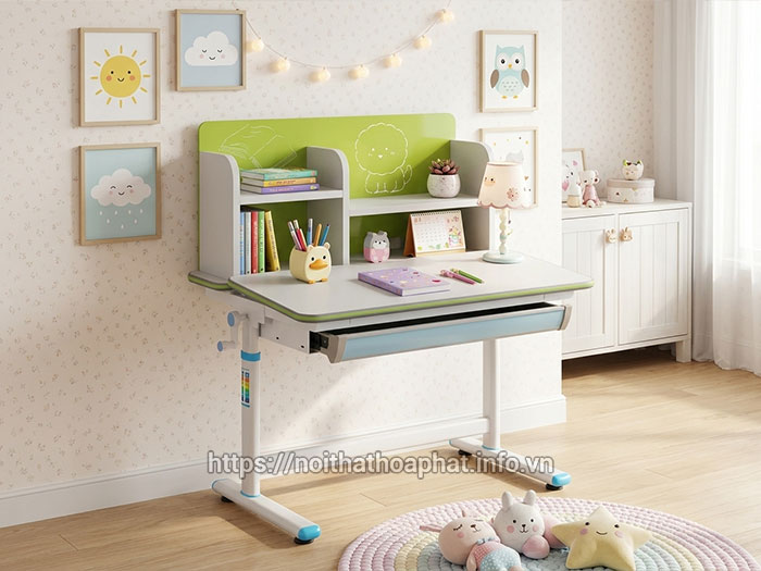 bàn học sinh liền kệ sách Hòa Phát