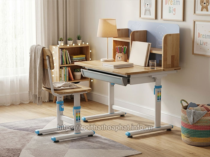 bàn học sinh liền kệ sách Hòa Phát
