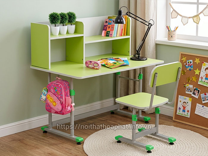 bàn học sinh liền kệ sách Hòa Phát