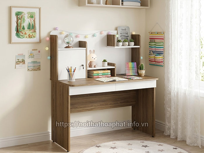 bàn học sinh liền kệ sách Hòa Phát
